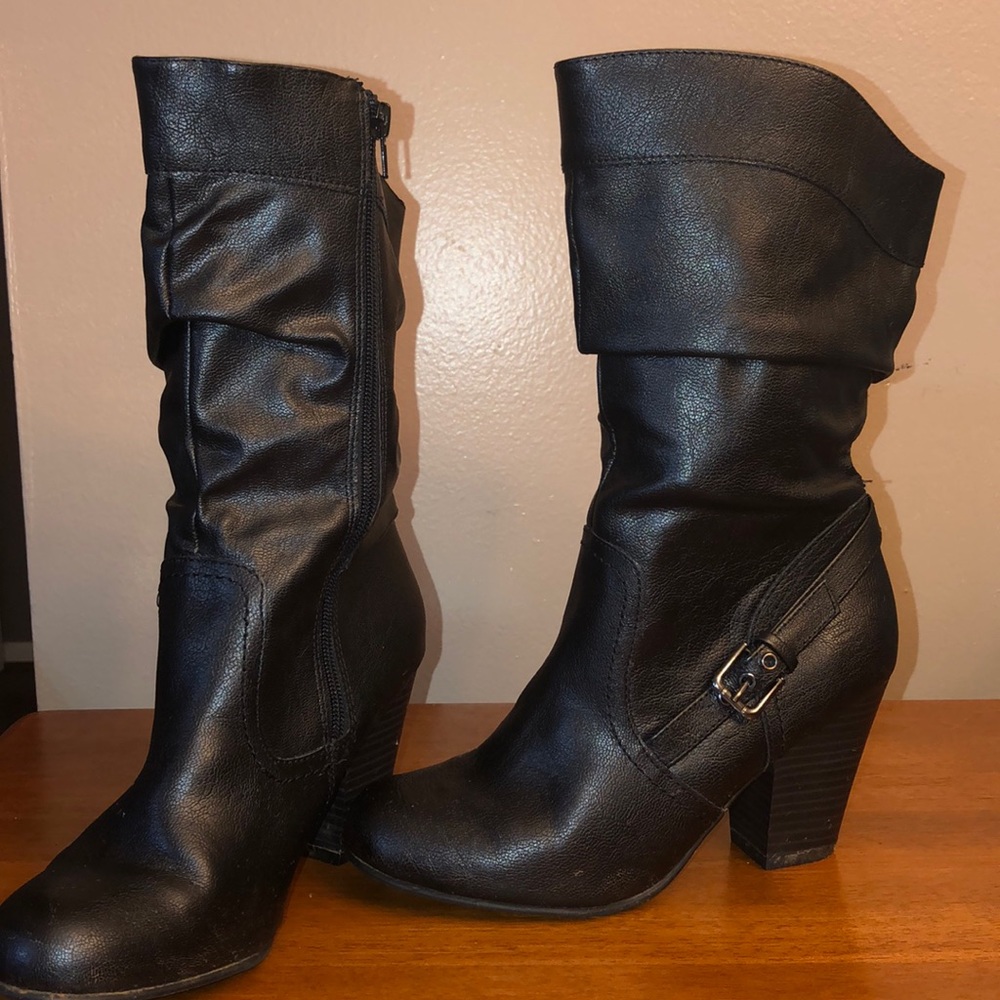 Faded glory black boots.